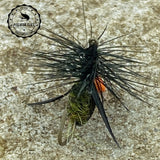 The Black Tumblin Beetle fly pattern underside view