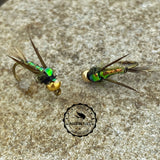 a couple of the Evil Weevils flies created and tied by Jeremy Davies
