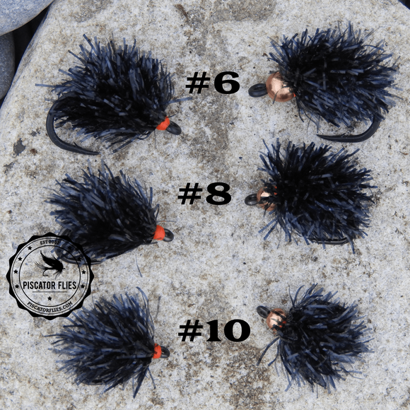 Black Estaz Eggs for steelhead and salmon in sizes 6, 8 and 10, with and without bead