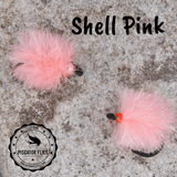 Washed out pinks are great for rifting in steelhead alley creeks and rivers. These Glacier Drift Eggs fit  the bill.
