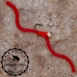 Squirmy Wormy Fly Fishing Blood Red